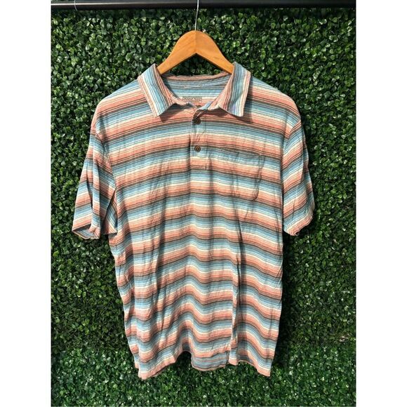 Patagonia Mens Polo Size Large Striped - Picture 1 of 4